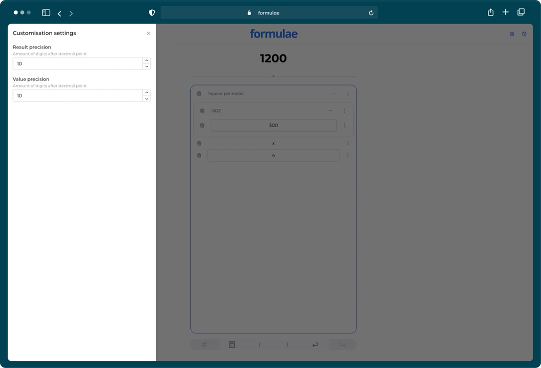 Mockup demonstrating app customisation settings